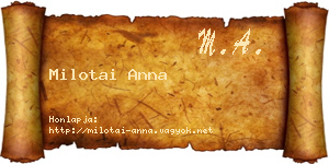 Milotai Anna névjegykártya