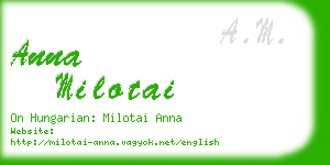 anna milotai business card